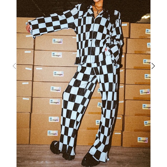 Dressed in LALA Pants - DRESSED IN LALA CHECKERED SET